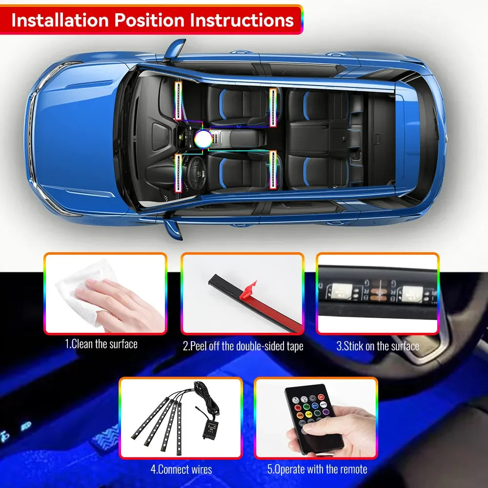 Neon LED Car Foot Light